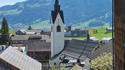 Blick auf das Dorfzentrum Schwarzenberg