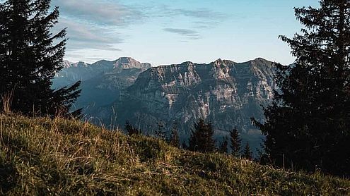 FAQ Bregenzerwald - Blick auf die Bregenzerwälder Berge, Foto: Ian Ehm, friendship.is